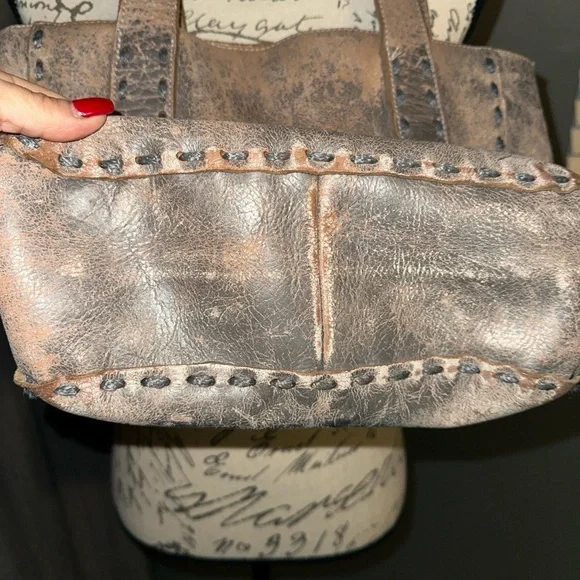 Bed Stu Stevie Distressed Brown Leather Tote Bag EUC - Picture 5 of 9